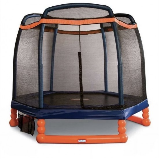 Little Tikes 7-Foot Trampoline, with Enclosure, Blue/Orange