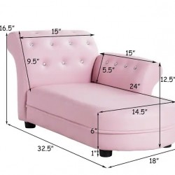 Chaise Lounge Sofa with Armrest, Blue Chaise Lounge Sofa with Armrest, Blue