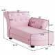 Chaise Lounge Sofa with Armrest, Pink