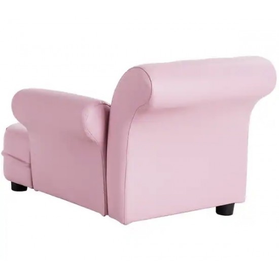 Chaise Lounge Sofa with Armrest, Pink