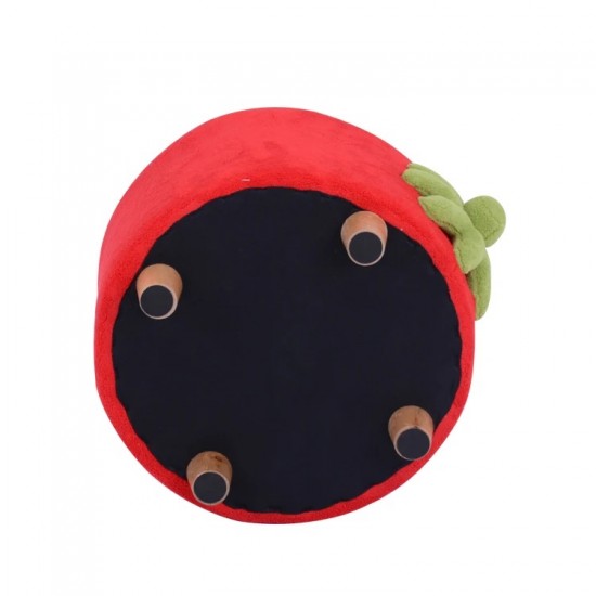 Strawberry Ottoman Stool, Red