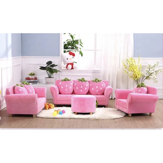 Strawberry Ottoman Stool, Red