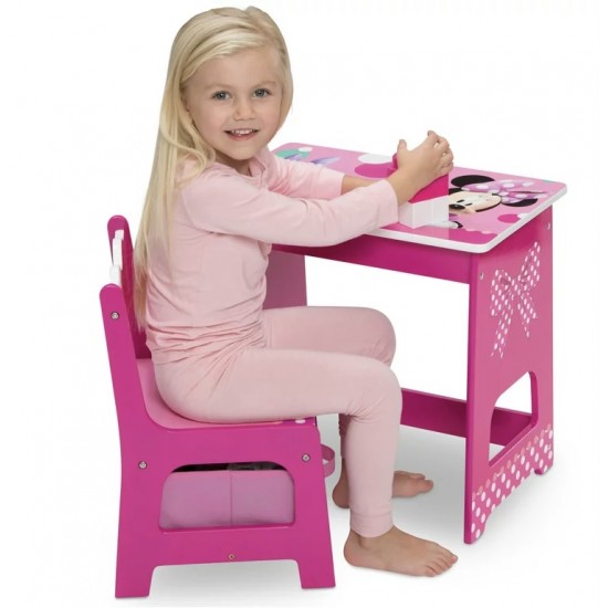 Delta Kids Wood Desk and Chair Set, Minnie Mouse