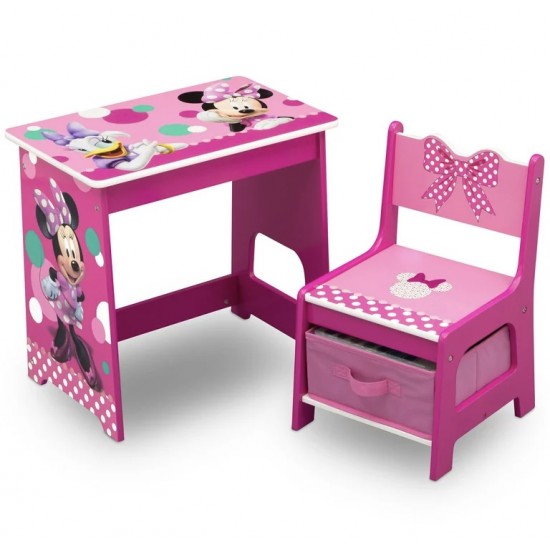 Delta Kids Wood Desk and Chair Set, Minnie Mouse