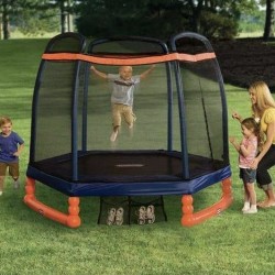 Little Tikes 7-Foot Trampoline, with Enclosure, Blue/Orange