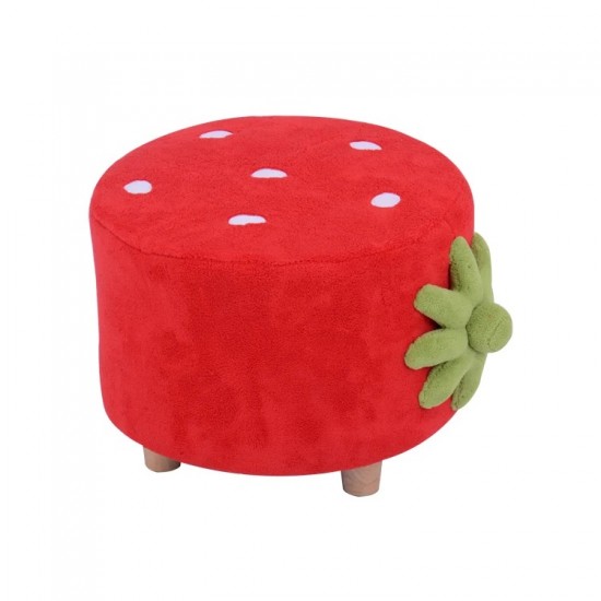 Strawberry Ottoman Stool, Red