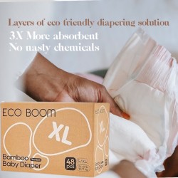 Eco Boom Bamboo Viscose Organic Diaper 16pcs Diaper in a Bag, XLarge 12-17kg Eco Boom Bamboo Viscose Organic Diaper 16pcs Diaper in a Bag, XLarge 12-17kg