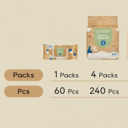 ECO BOOM Bamboo Viscose, Eco-Friendly, Unscented Baby Wet Water Wipes, 240 Count SPECIAL HOLIDAY SALE