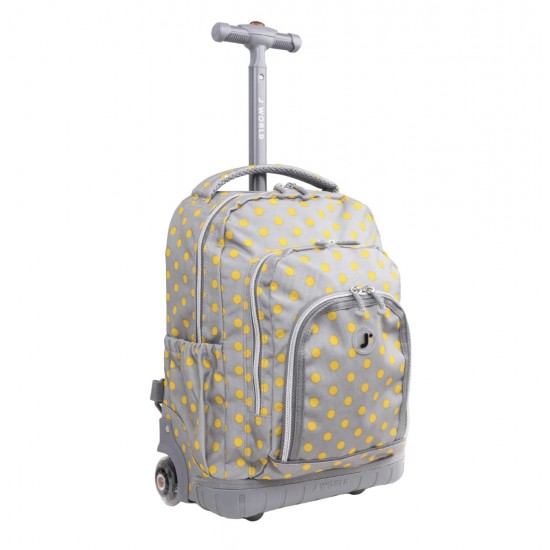 J World 16inch Lollipop Rolling Backpack with Lunch Bag- Candy Button