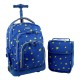 J World 16inch Lollipop Rolling Backpack with Lunch Bag- Little Stars