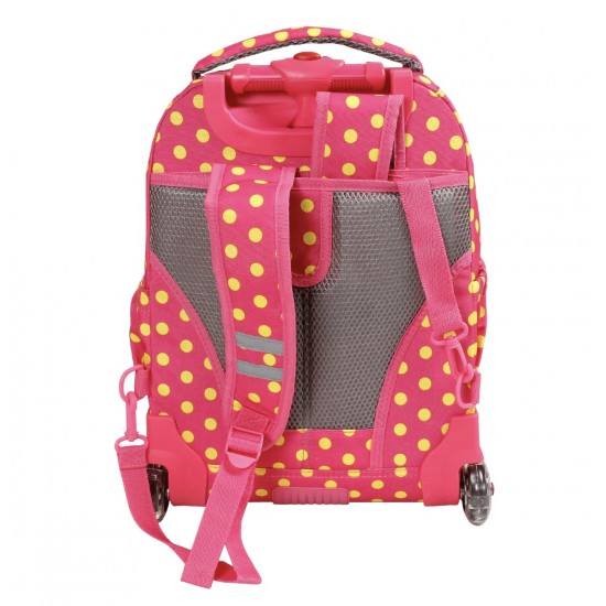 J World 16inch Lollipop Rolling Backpack with Lunch Bag- Pink Button J World 16inch Lollipop Rolling Backpack with Lunch Bag- Pink Button