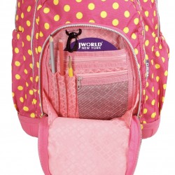 J World 16inch Lollipop Rolling Backpack with Lunch Bag- Pink Button J World 16inch Lollipop Rolling Backpack with Lunch Bag- Pink Button