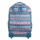 J World 18inch Sweep Rolling Backpack, Mint Tribal