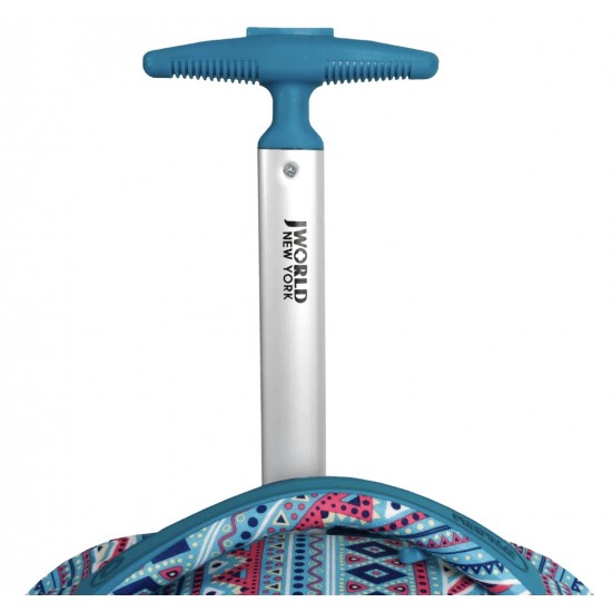 J World 18inch Sweep Rolling Backpack, Mint Tribal