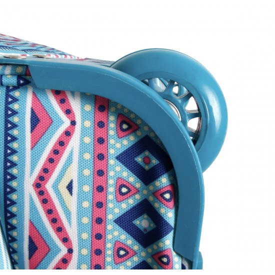 J World 18inch Sweep Rolling Backpack, Mint Tribal