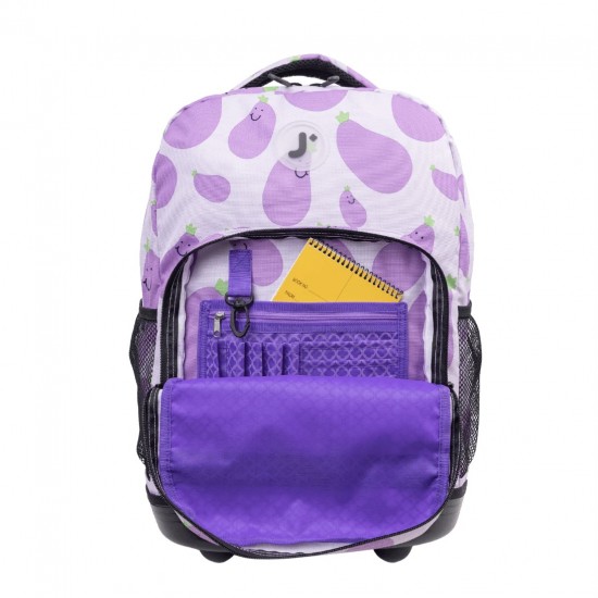 J World 18inch Rolling Backpack, Mr Eggplant J World 18inch Rolling Backpack, Mr Eggplant