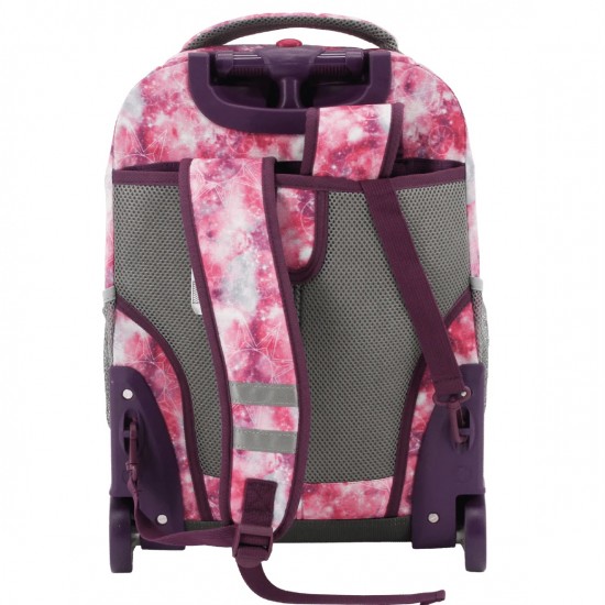 J World 18inch Rolling Backpack, Purple Galaxy