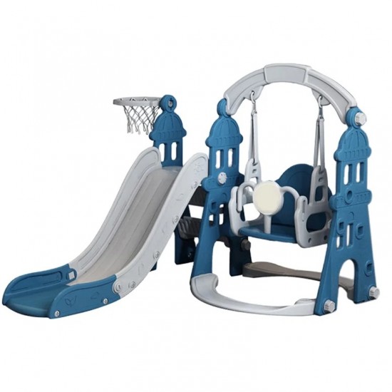 Toddler Indoor and Outdoor Swing and Slide Set, Blue Toddler Indoor and Outdoor Swing and Slide Set, Blue
