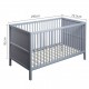 Allen Balham 5 in 1 Convertible Crib, Grey