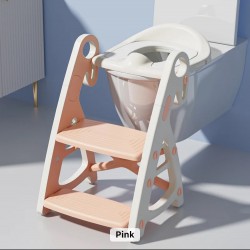 BUBBAS Potty Training Toilet Seat with Step Ladder, Short, Pink BUBBAS Potty Training Toilet Seat with Step Ladder, Short, Pink