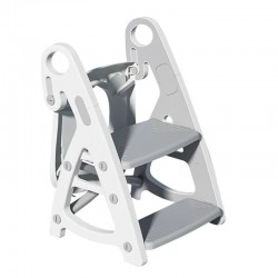 BUBBAS Potty Training Toilet Seat with Step Ladder, Short, Grey BUBBAS Potty Training Toilet Seat with Step Ladder, Short, Grey