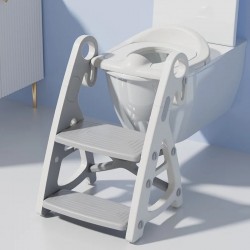 BUBBAS Potty Training Toilet Seat with Step Ladder, Short, Grey BUBBAS Potty Training Toilet Seat with Step Ladder, Short, Grey