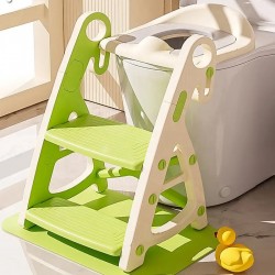 BUBBAS Potty Training Toilet Seat with Step Ladder, Short, Green BUBBAS Potty Training Toilet Seat with Step Ladder, Short, Green