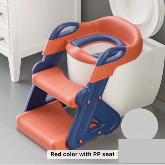 BUBBAS Potty Training Toilet Seat with Step Ladder, Sturdy, Blue/Orange