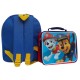 Paw Patrol Chase Plush Face 12" Backpack and Lunch Bag Set