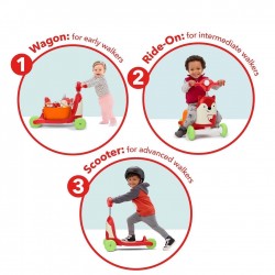 Skip Hop Kids 3-in-1 Ride On Scooter and Wagon Toy, Fox Skip Hop Kids 3-in-1 Ride On Scooter and Wagon Toy, Fox