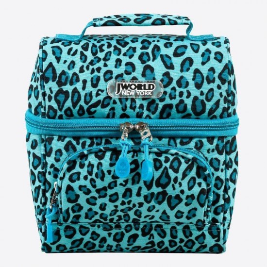J World Insulated Lunch Bag- Mint Leopard
