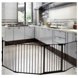 5 Panel Extra Wide Safety Gate, Black 5 Panel Extra Wide Safety Gate, Black