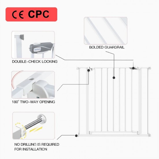 Auto Close Baby Safety Gate with Optional Extensions, Model 078S