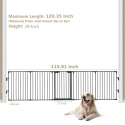 5 Panel Extra Wide Safety Gate, Black 5 Panel Extra Wide Safety Gate, Black