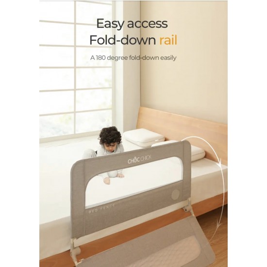 Chockchick 150 cm / 59 inches Long Bed Rail, Grey, 1 PIECE