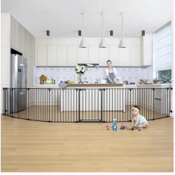 8 Panel Extra Wide Safety Gate, Black 192inches 8 Panel Extra Wide Safety Gate, Black 192inches