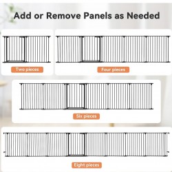 8 Panel Extra Wide Safety Gate, Black 192inches 8 Panel Extra Wide Safety Gate, Black 192inches