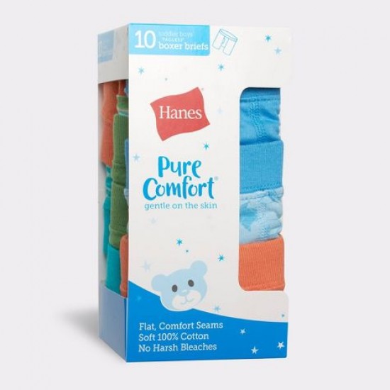 Hanes Toddler Boys' 10pk Pure Comfort Boxer Briefs