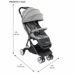 Sweetheart Paris Compact Fold Stroller, Grey Sweetheart Paris Compact Fold Stroller, Grey