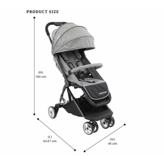 Sweetheart Paris Compact Fold Stroller, Grey Sweetheart Paris Compact Fold Stroller, Grey