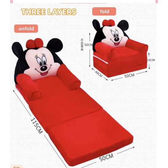 Plush 3-in-1 Foldable Kids Sofa, Mickey