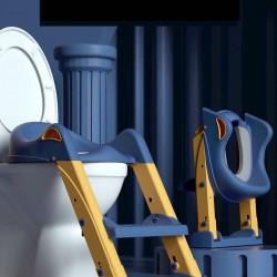 BUBBAS Potty Training Toilet Seat with Step Ladder, Blue/Yellow BUBBAS Potty Training Toilet Seat with Step Ladder, Blue/Yellow