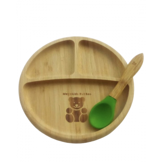 BUBBAS Bamboo Sectioned Weaning Plate BUBBAS Bamboo Sectioned Weaning Plate