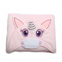 Bubbas Large Bamboo Hooded Towel, Unicorn Pink 
