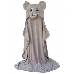Bubbas Large Bamboo Hooded Towel, Elephant Grey