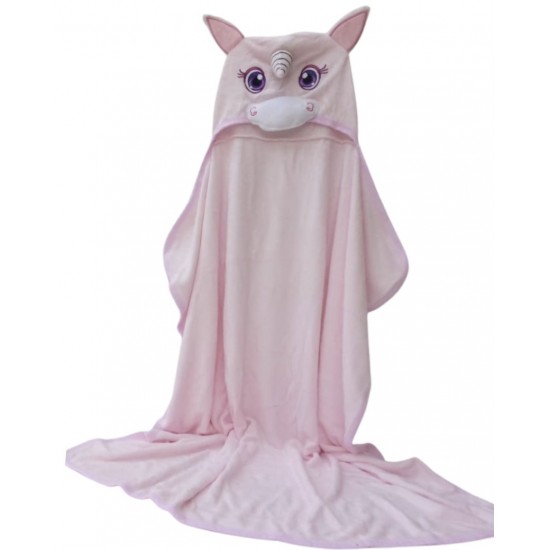Bubbas Large Bamboo Hooded Towel, Unicorn Pink