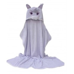 Bubbas Large Bamboo Hooded Towel, Unicorn Purple