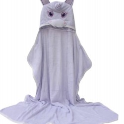 Bubbas Large Bamboo Hooded Towel, Unicorn Purple