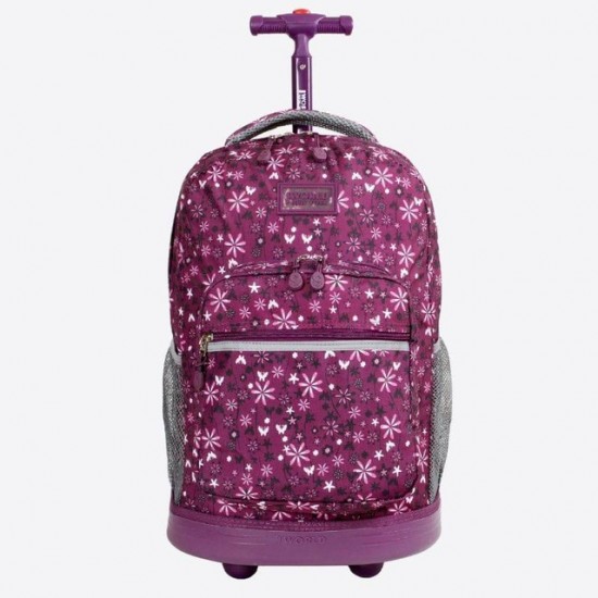 J World 18inch Rolling Backpack, Garden Purple