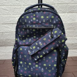 J World Trio 18" Rolling Bag with Inbuilt Lunch Bag and Pencil Case, Game